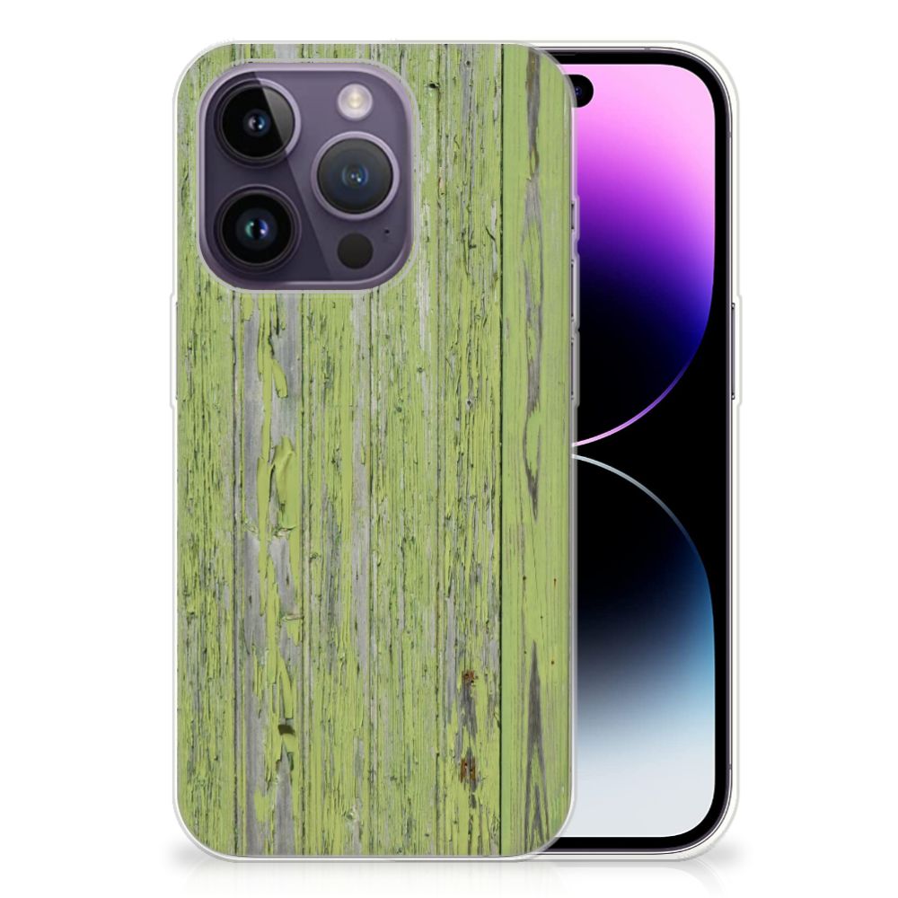 Apple iPhone 14 Pro Bumper Hoesje Green Wood