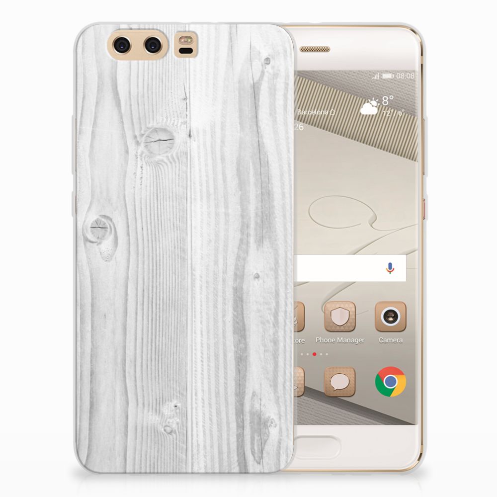 Huawei P10 Plus Bumper Hoesje White Wood