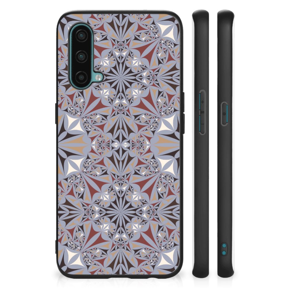 OnePlus Nord CE 5G Marmeren Print Telefoonhoesje Flower Tiles B2C Telecom