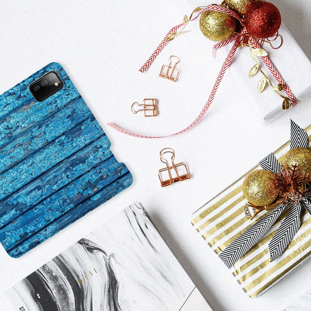 Samsung Galaxy M02s | A02s Book Wallet Case Wood Blue - B2C Telecom