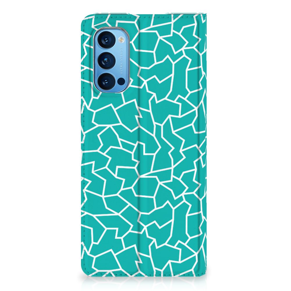 OPPO Reno4 Pro 5G Bookcase Cracks Blue - B2C Telecom