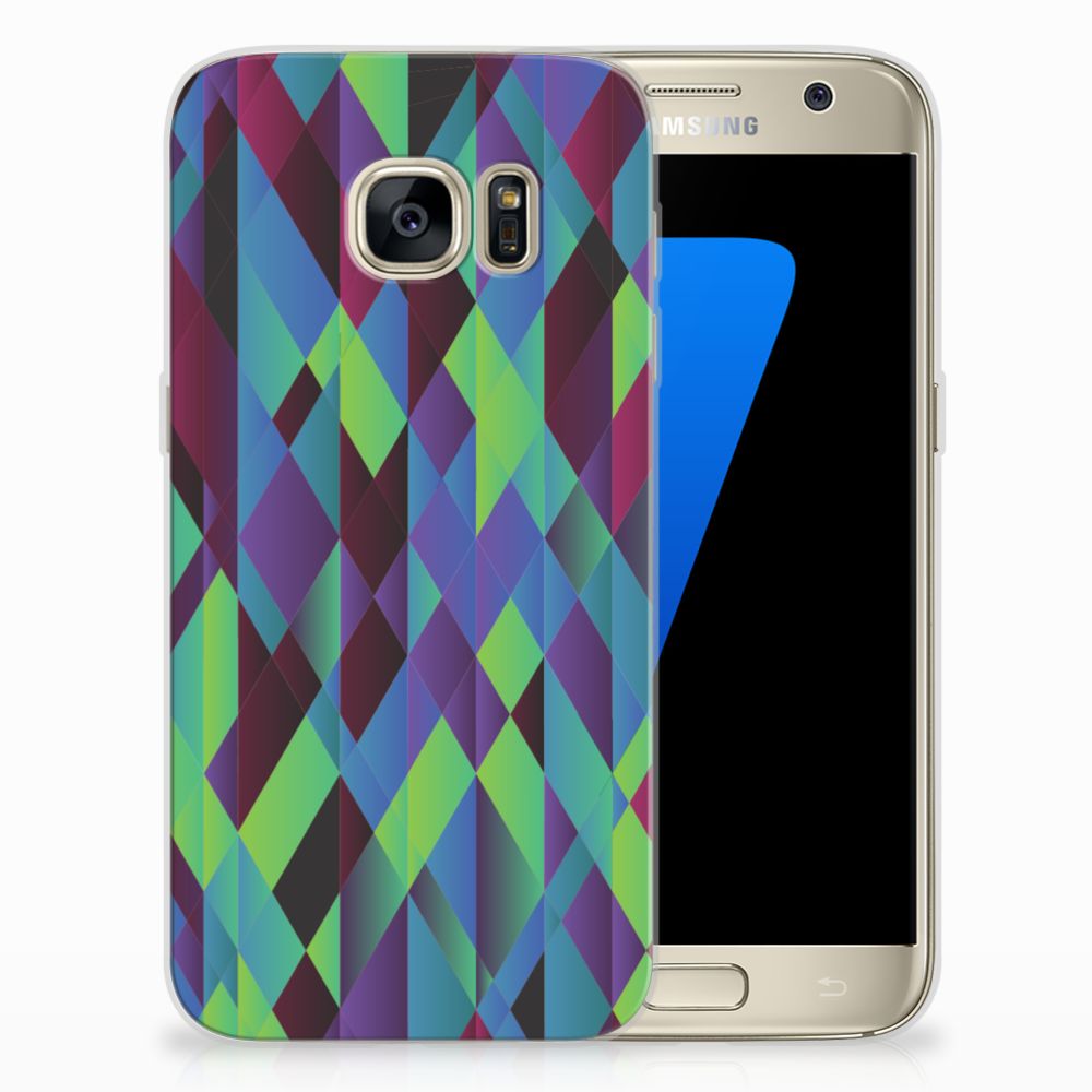 Samsung Galaxy S7 TPU Hoesje Abstract Green Blue