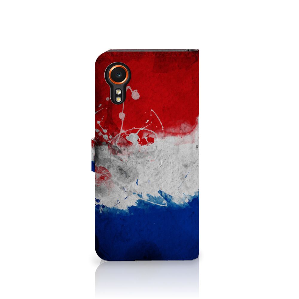 Samsung Galaxy Xcover 7 Bookstyle Case Nederland met artistiek ontwerp van de Nederlandse vlag.