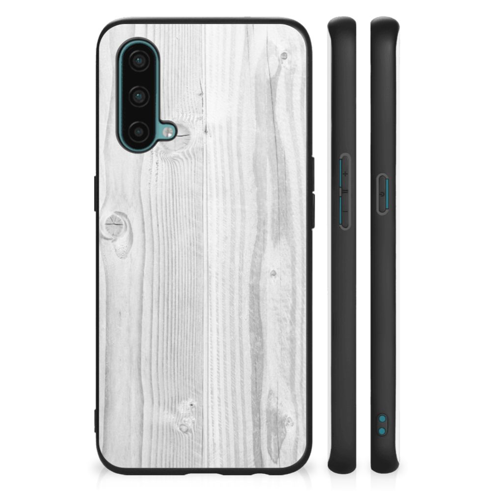 OnePlus Nord CE 5G Houten Print Telefoonhoesje White Wood B2C Telecom