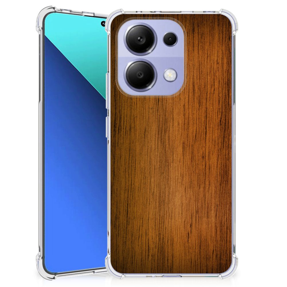 Xiaomi Redmi Note 13 4G Stevig Telefoonhoesje Donker Hout