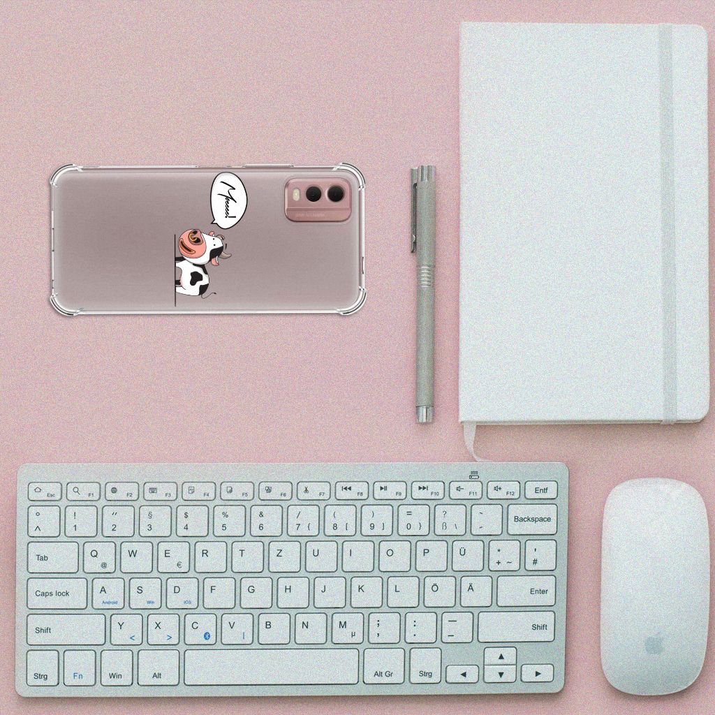Nokia C32 Stevig Bumper Hoesje Cow B2C Telecom