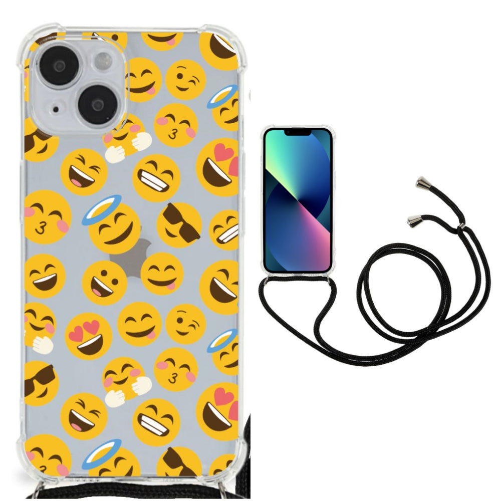 iPhone 14 Doorzichtige Silicone Hoesje Emoji