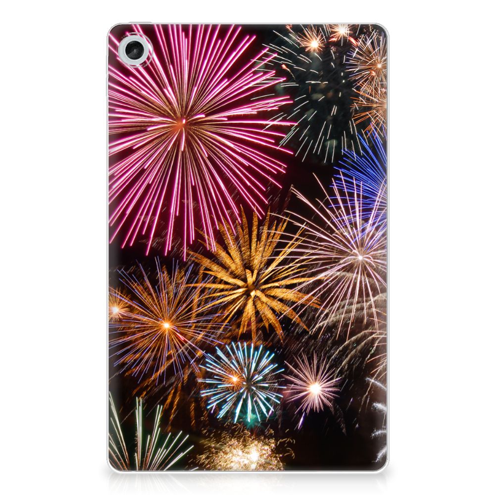 Lenovo Tab M10 Plus (3e generatie) Leuke Siliconen Hoes Vuurwerk - B2C Telecom