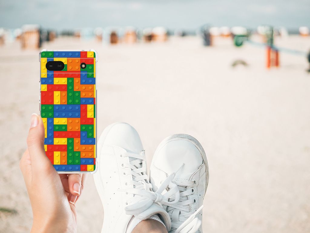 Google Pixel 6A Doorzichtige Silicone Hoesje Blokken B2C Telecom
