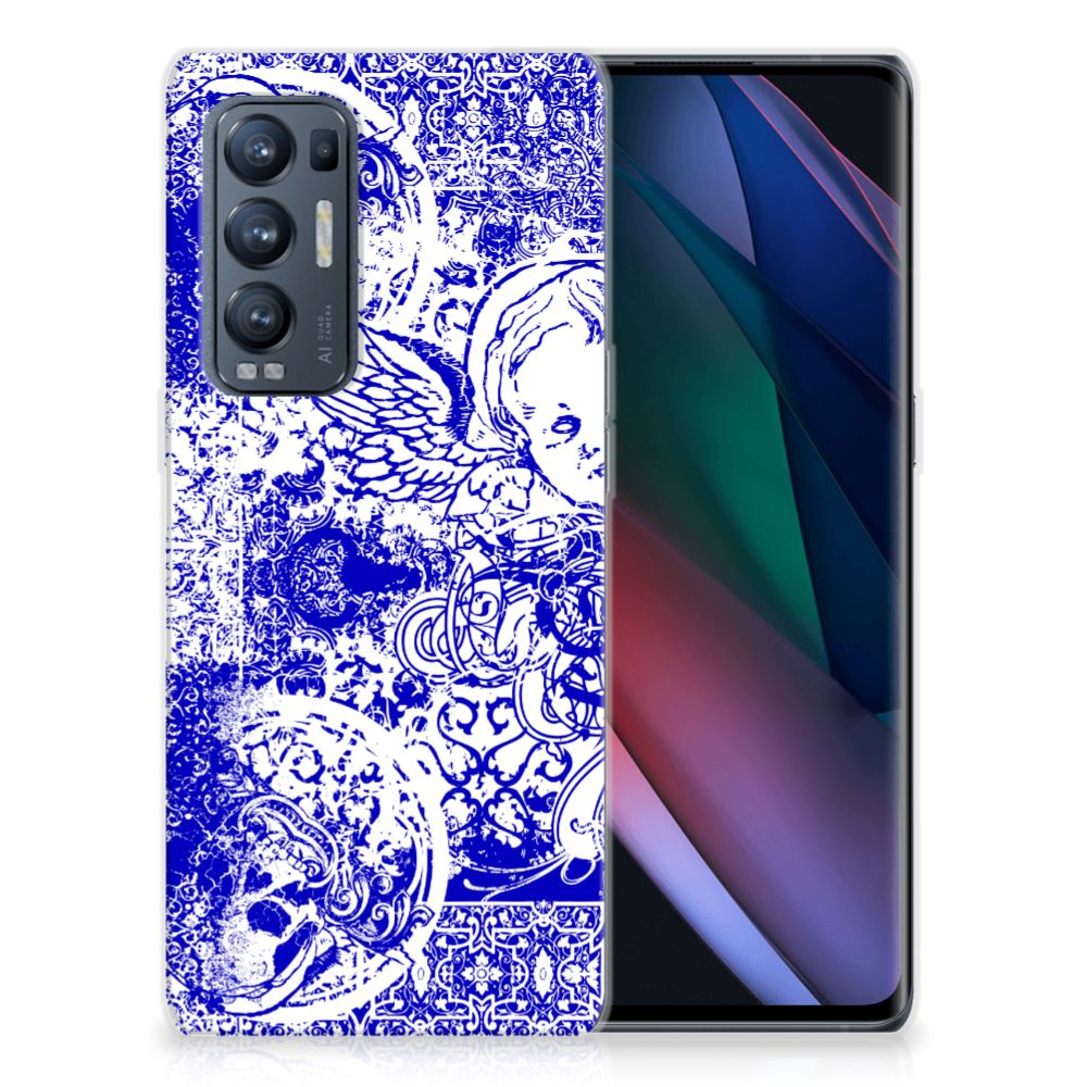 Silicone Back Case OPPO Find X3 Neo Angel Skull Blauw B2C Telecom