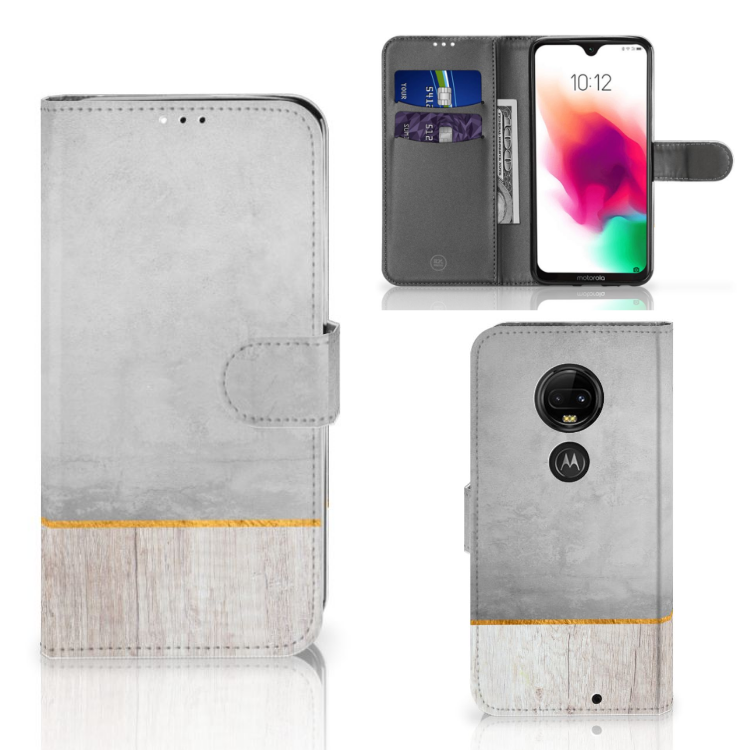 Motorola Moto G7 | G7 Plus Book Style Case Wood Concrete