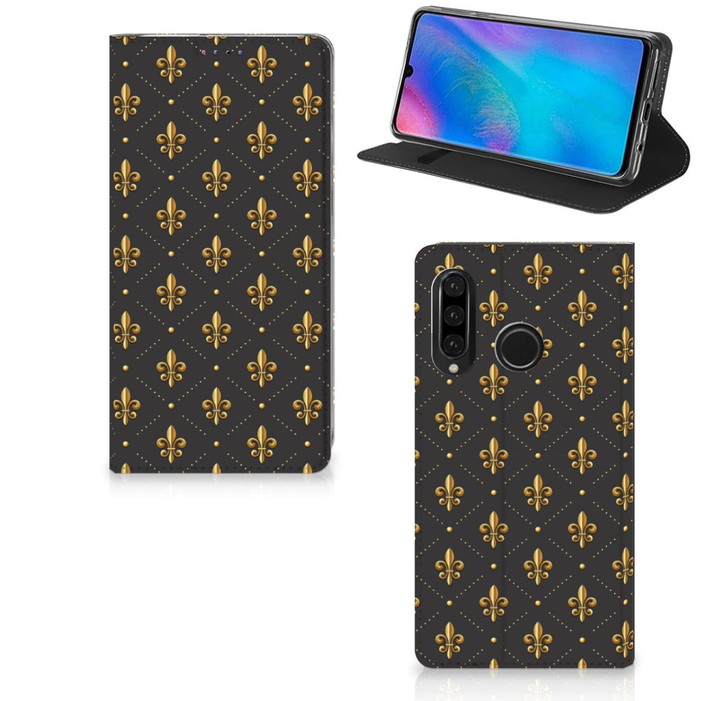 Huawei P30 Lite New Edition Hoesje met Magneet Franse Lelie