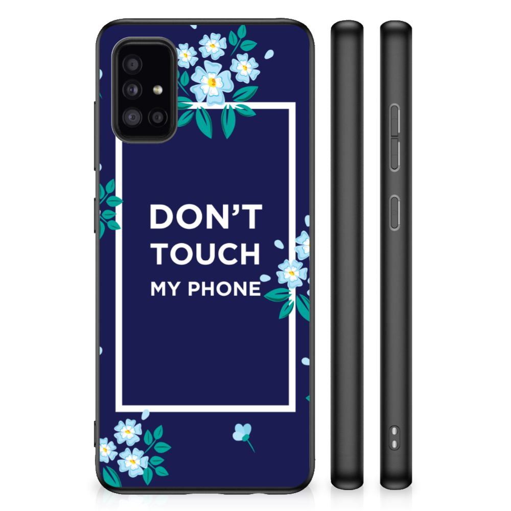 Samsung Galaxy A51 TPU Hoesje Flowers Blue DTMP