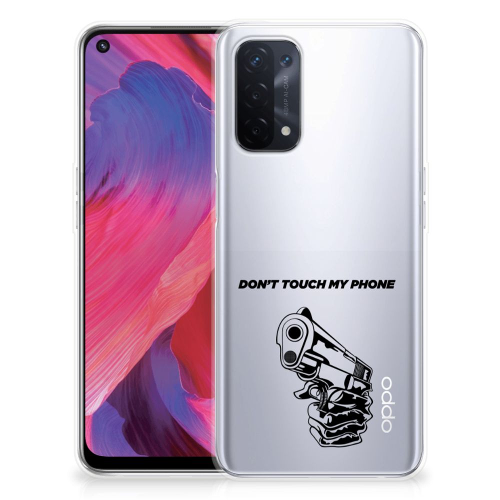 OPPO A93 5G Silicone-hoesje Gun Don't Touch My Phone