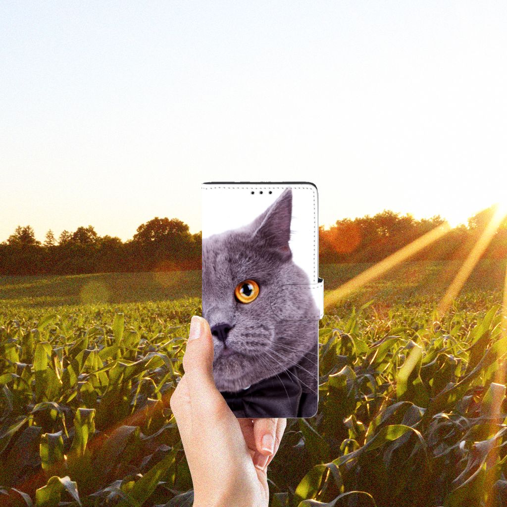 Motorola Edge 20 Lite Telefoonhoesje met Pasjes Kat