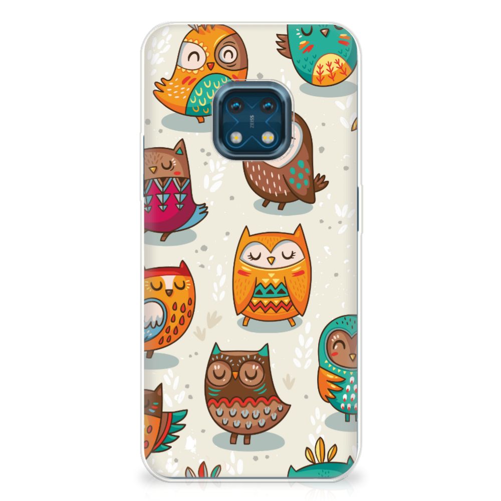 Nokia XR20 TPU Hoesje Vrolijke Uilen