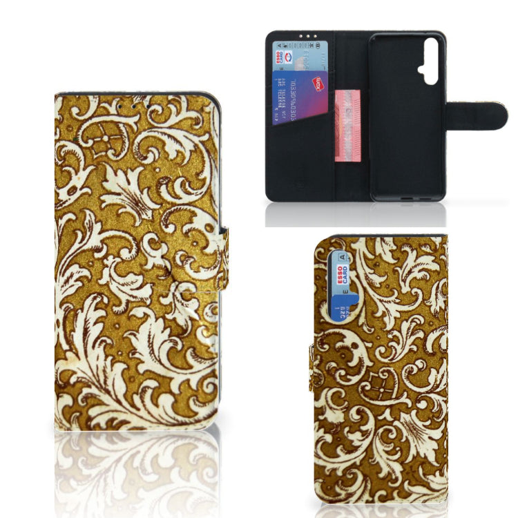 Wallet Case Honor 20 Barok Goud