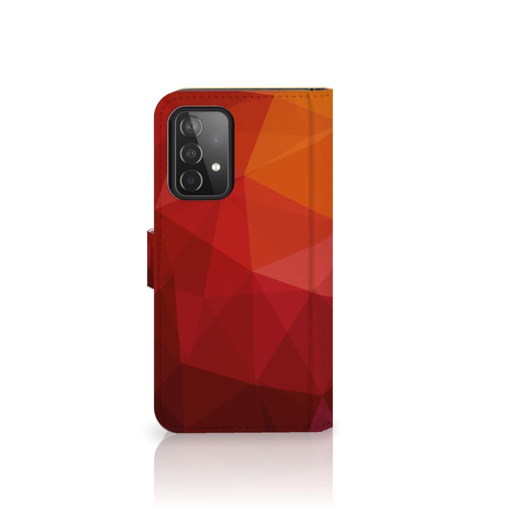 Book Case voor Samsung Galaxy A52 Polygon Red
