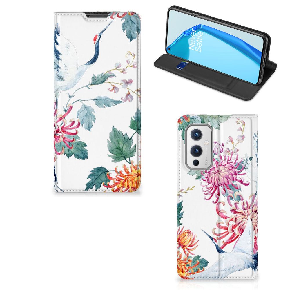 OnePlus 9 Hoesje maken Bird Flowers