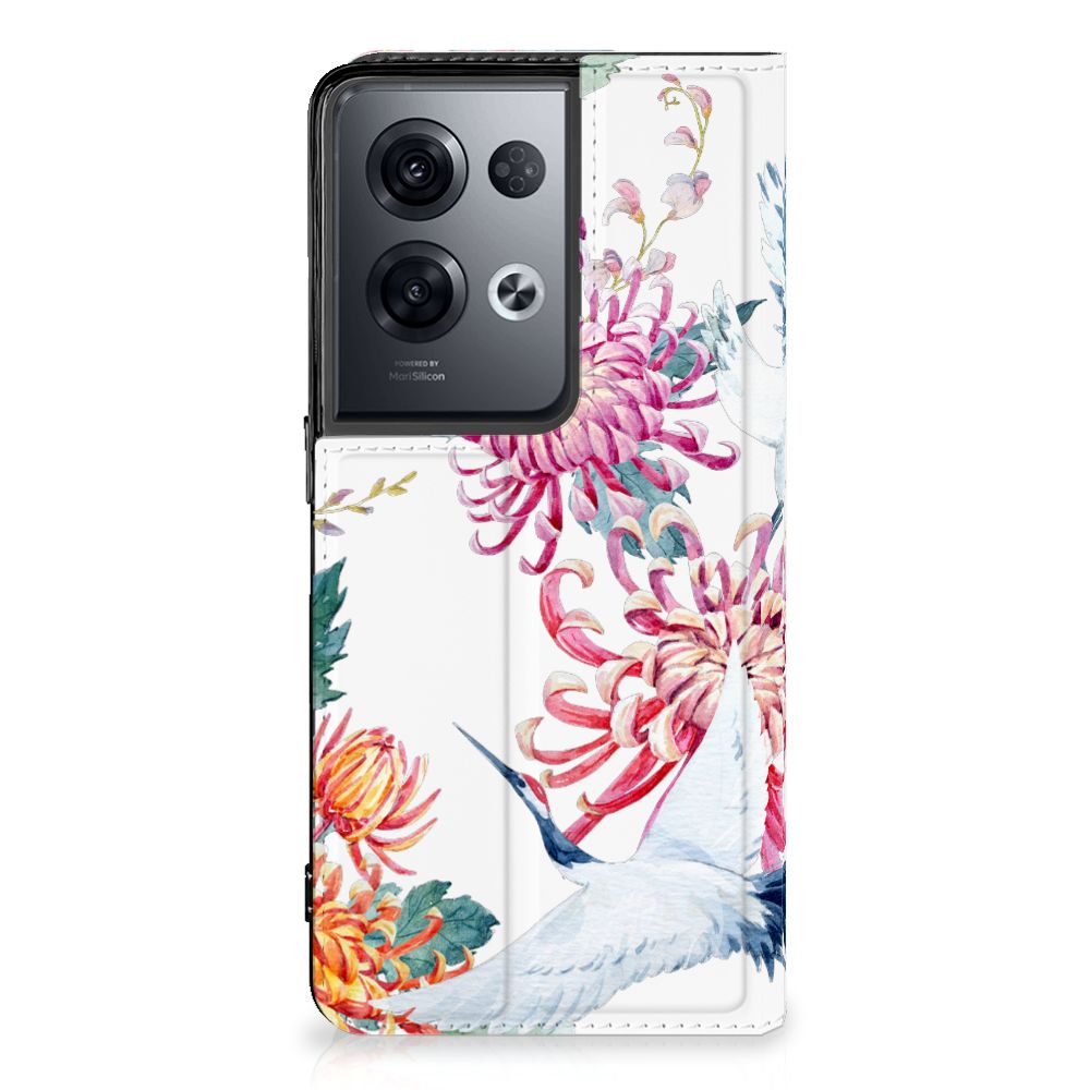 OPPO Reno8 Pro Hoesje maken Bird Flowers - B2C Telecom