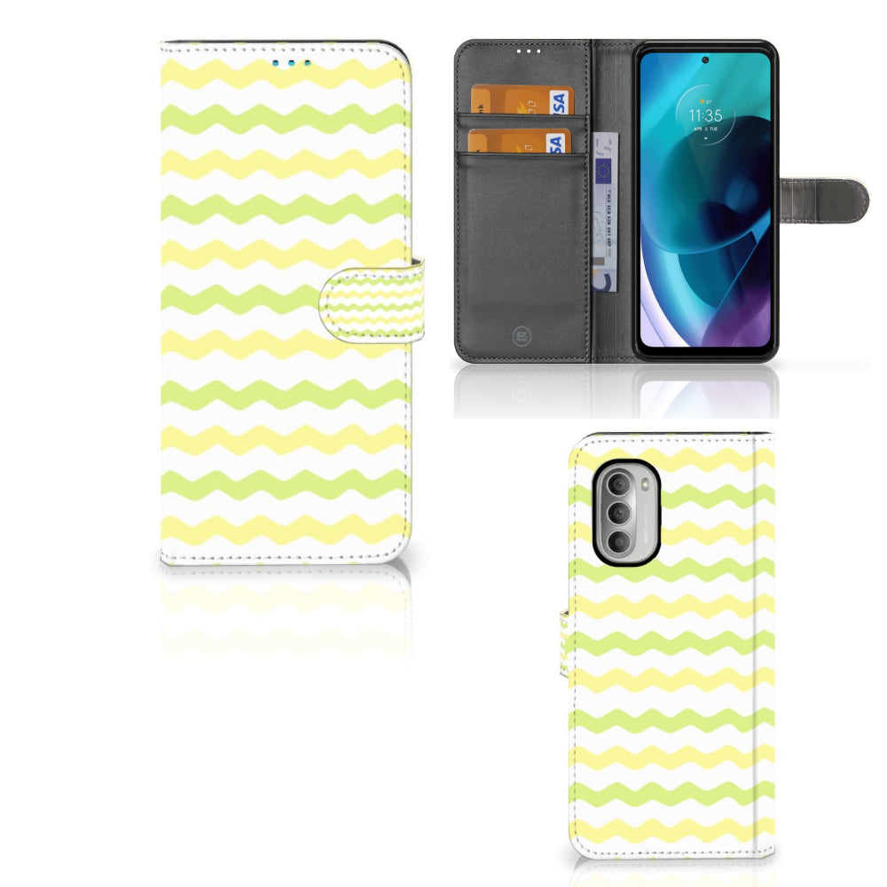 Motorola Moto G51 5G Telefoon Hoesje Waves Yellow