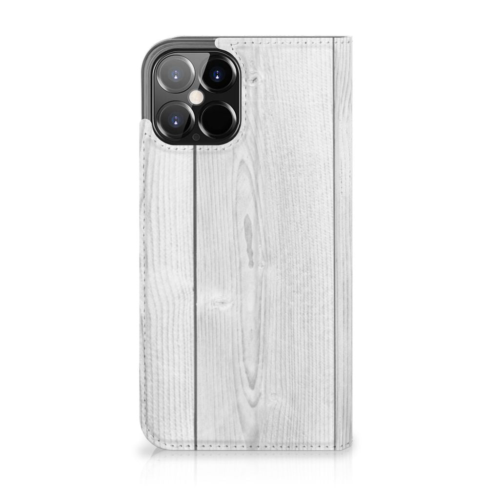 iPhone 12 Pro Max Book Wallet Case White Wood - B2C Telecom