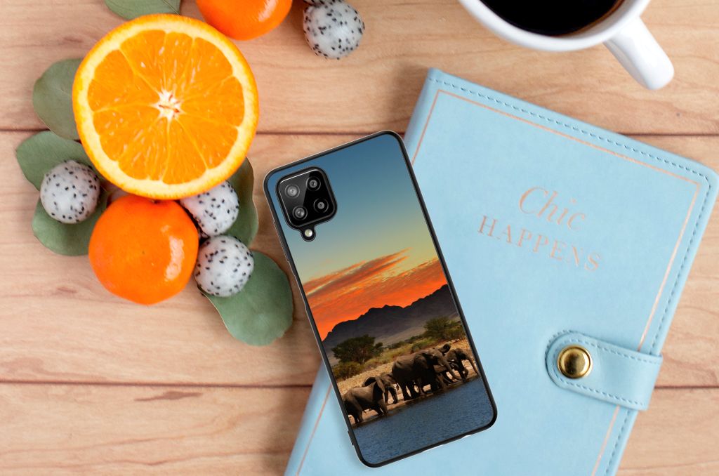 Samsung Galaxy A12 Dierenprint Telefoonhoesje Olifanten B2C Telecom