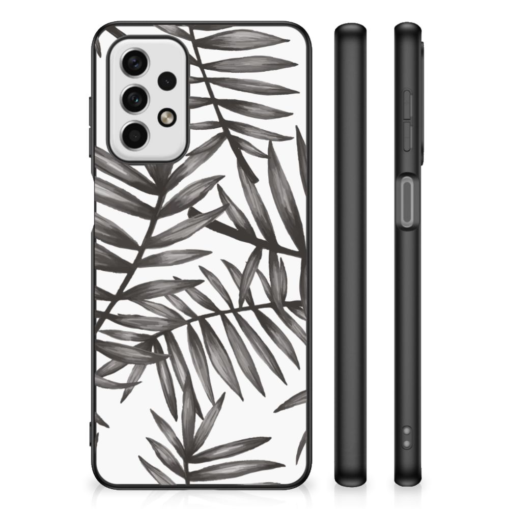 Samsung Galaxy A23 Bloemen Hoesje Leaves Grey B2C Telecom