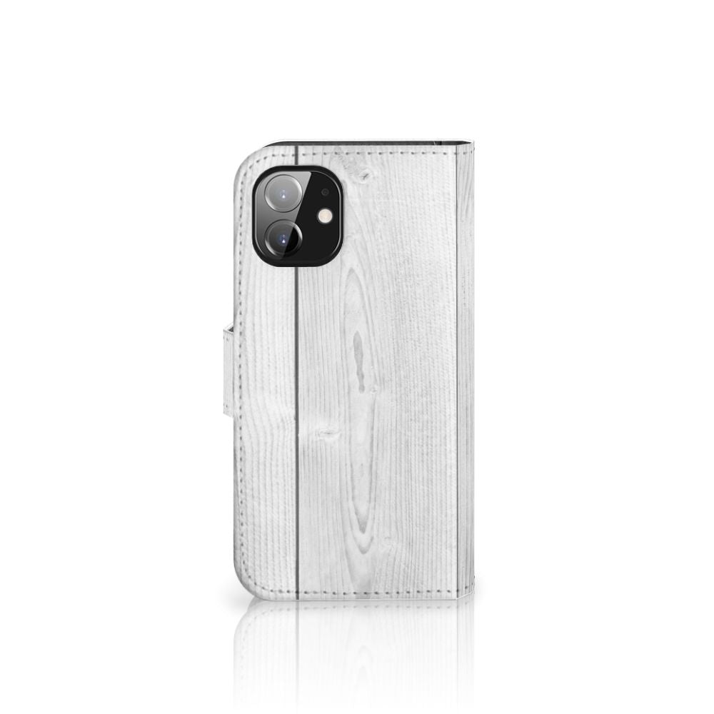 Apple iPhone 12 Mini Book Style Case White Wood