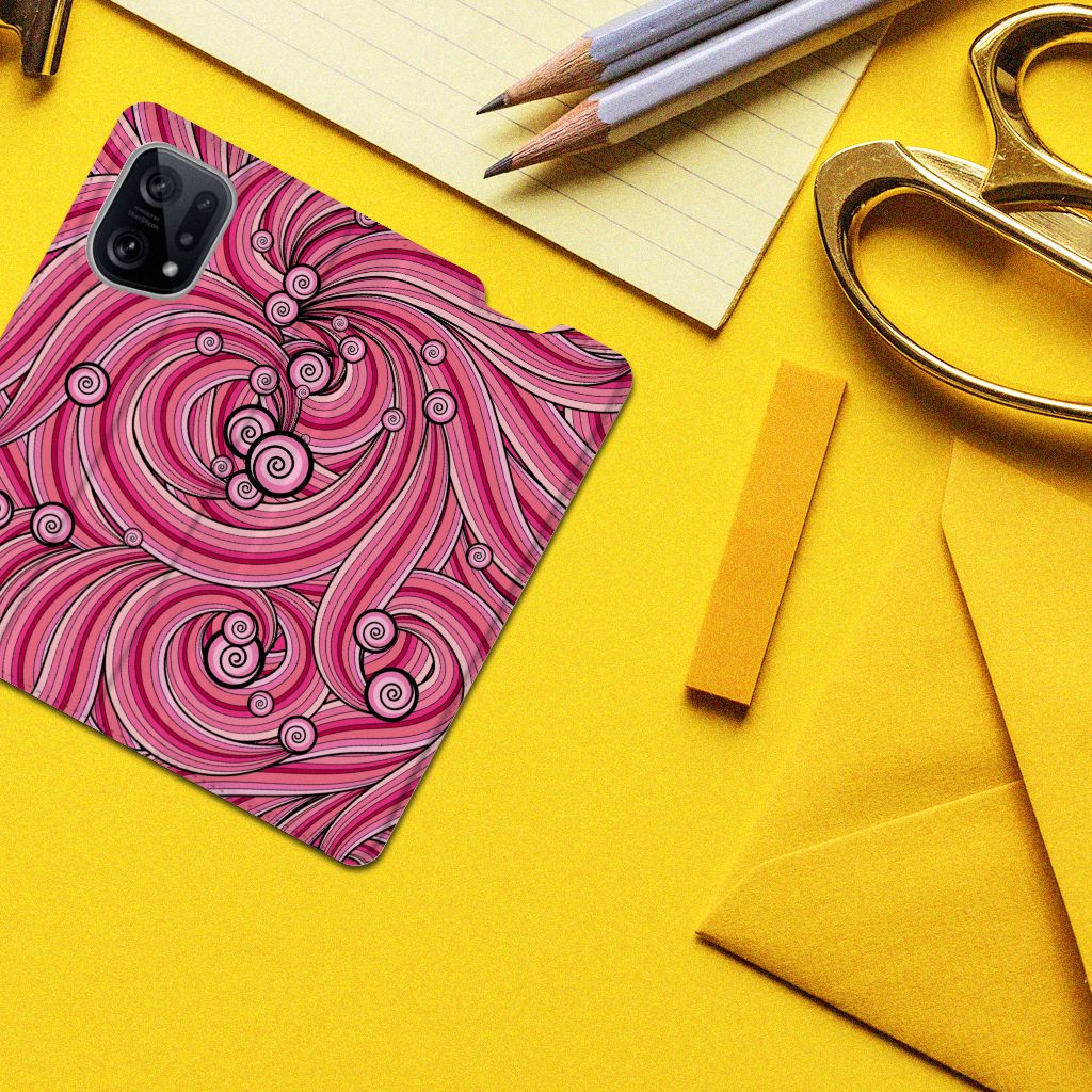 OPPO Find X5 Bookcase Swirl Pink - B2C Telecom