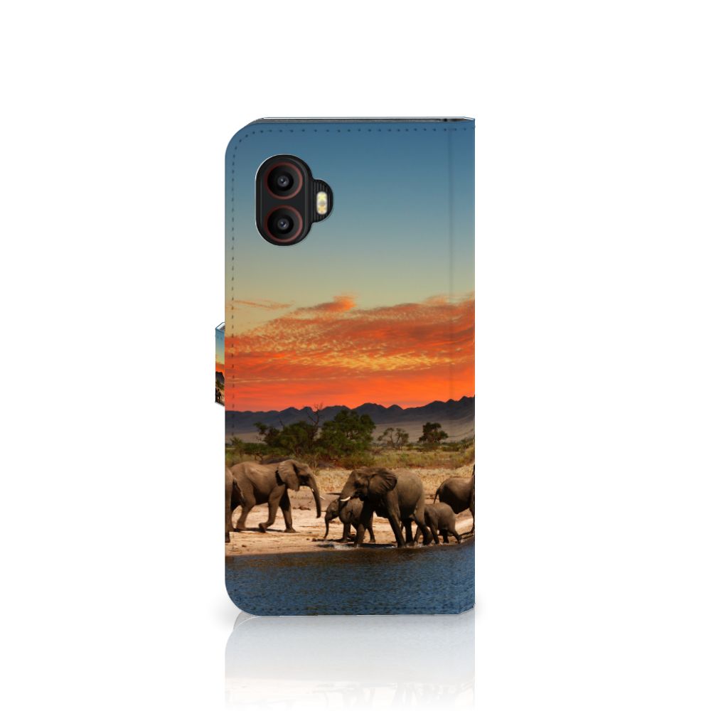 Samsung Galaxy Xcover 6 Pro Telefoonhoesje met Pasjes Olifanten