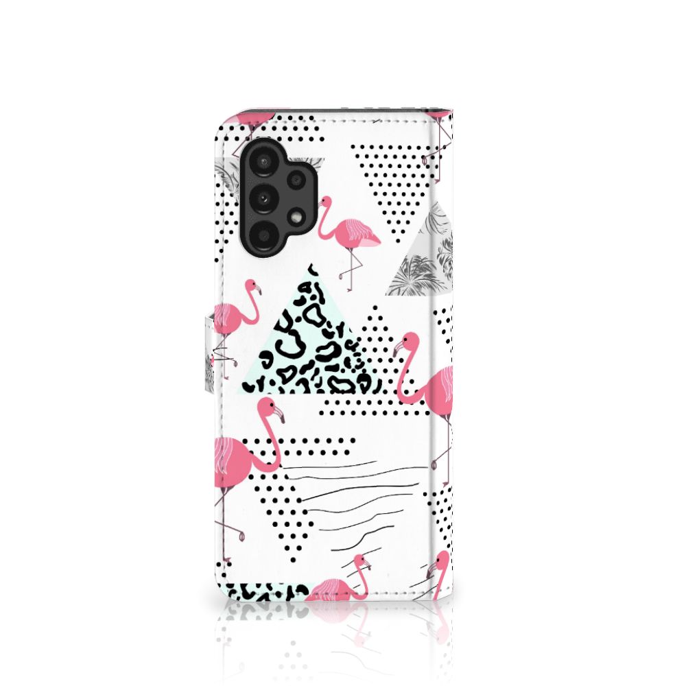 Samsung Galaxy A13 (4G) Telefoonhoesje met Pasjes Flamingo Triangle