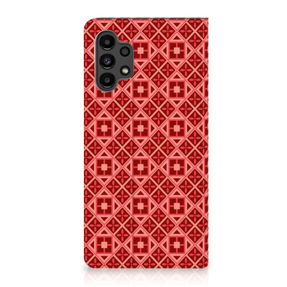 Samsung Galaxy A13 (4G) Hoesje met Magneet Batik Rood - B2C Telecom
