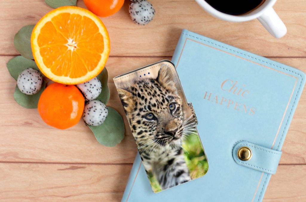 Samsung Galaxy S10e Telefoonhoesje met Pasjes Baby Luipaard