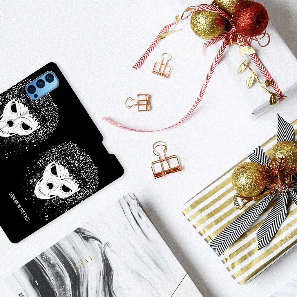 Mobiel BookCase OPPO Reno4 Pro 5G Skull Hair - B2C Telecom