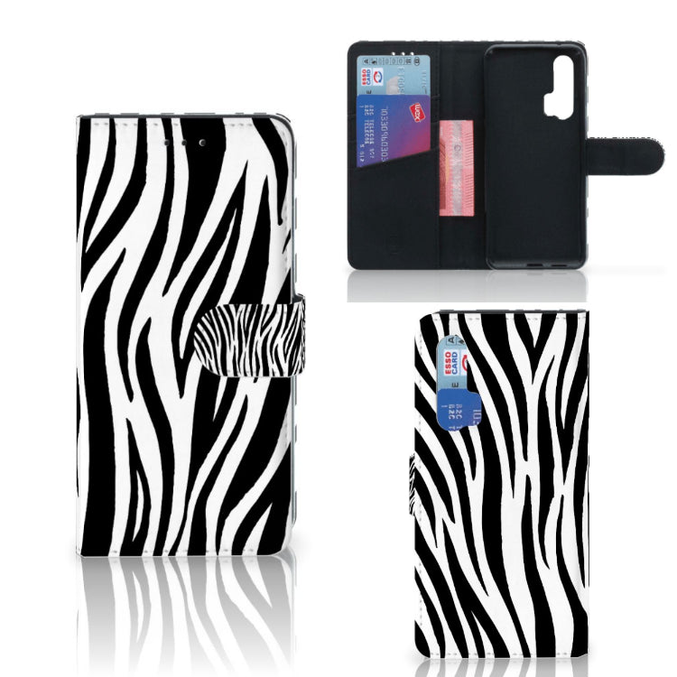 Honor 20 Pro Telefoonhoesje met Pasjes Zebra