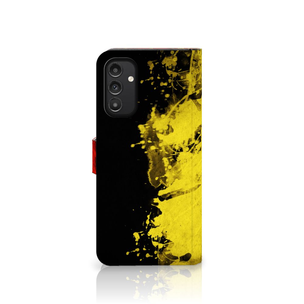 Samsung Galaxy A14 5G Bookstyle Case België met opvallende gele en zwarte kleuren.