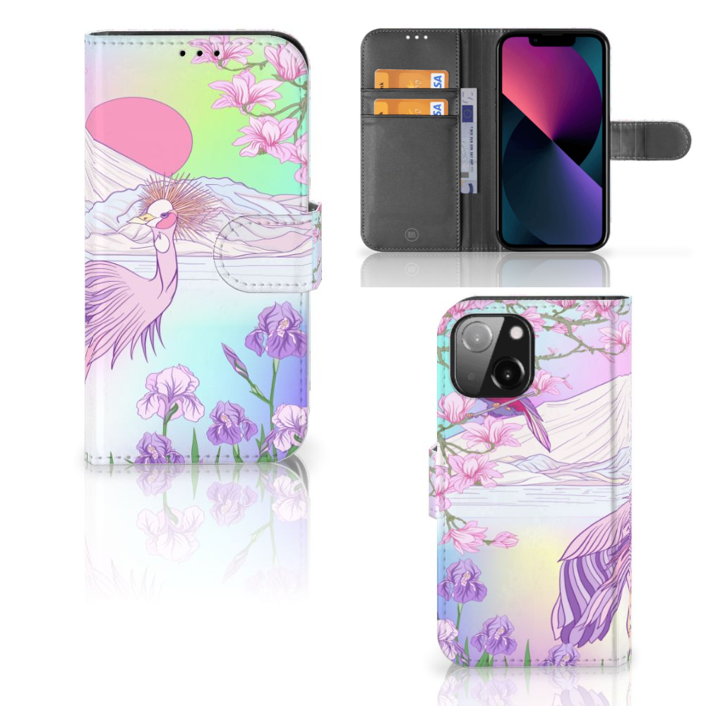 iPhone 13 Mini Telefoonhoesje met Pasjes Bird