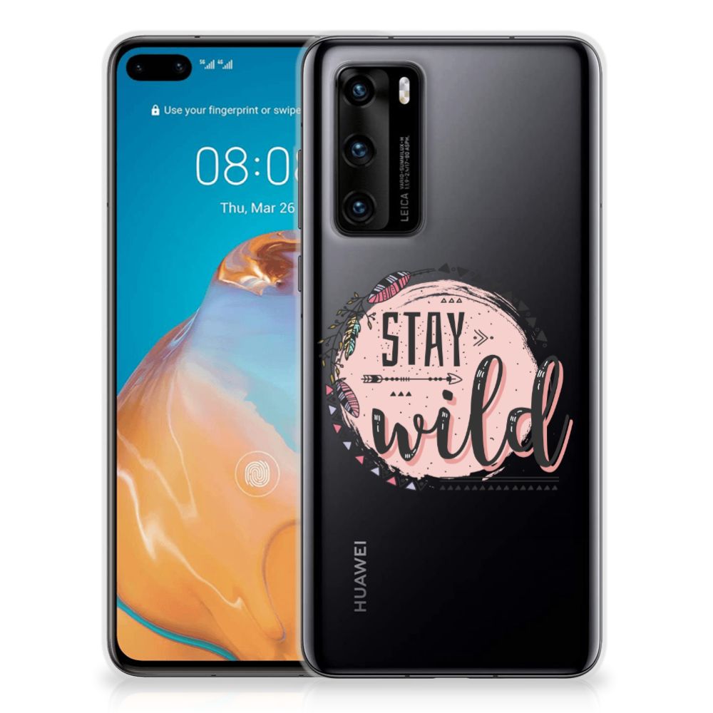 Huawei P40 Telefoonhoesje met Naam Boho Stay Wild B2C Telecom