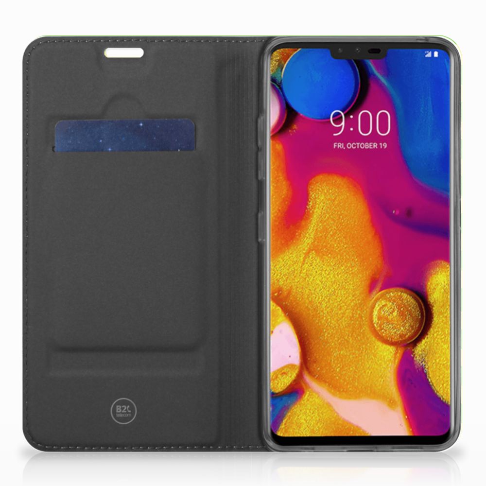 LG V40 Thinq Hoesje met Magneet Waves Green