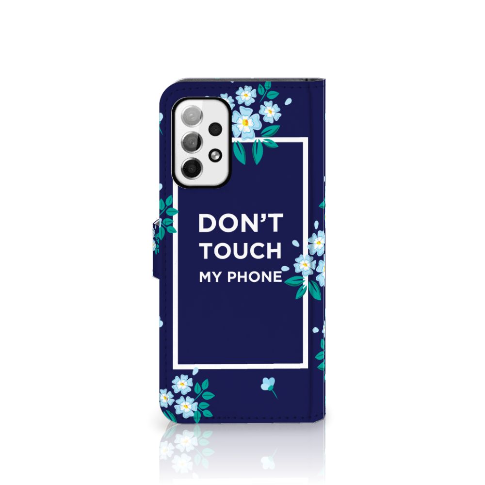 Samsung Galaxy A73 5G Portemonnee Hoesje Flowers Blue DTMP