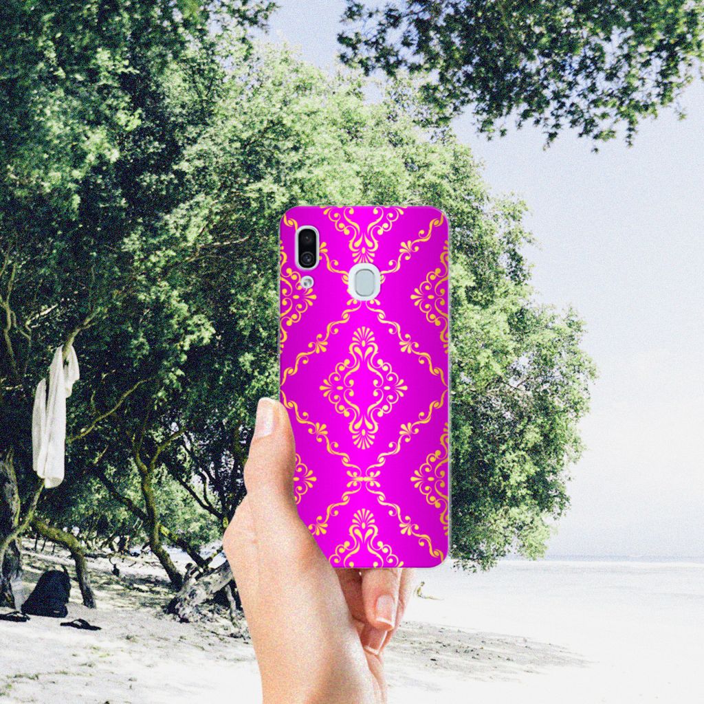 Siliconen Hoesje Samsung Galaxy A30 Barok Roze