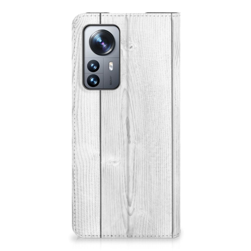 Xiaomi 12 Pro Book Wallet Case White Wood - B2C Telecom