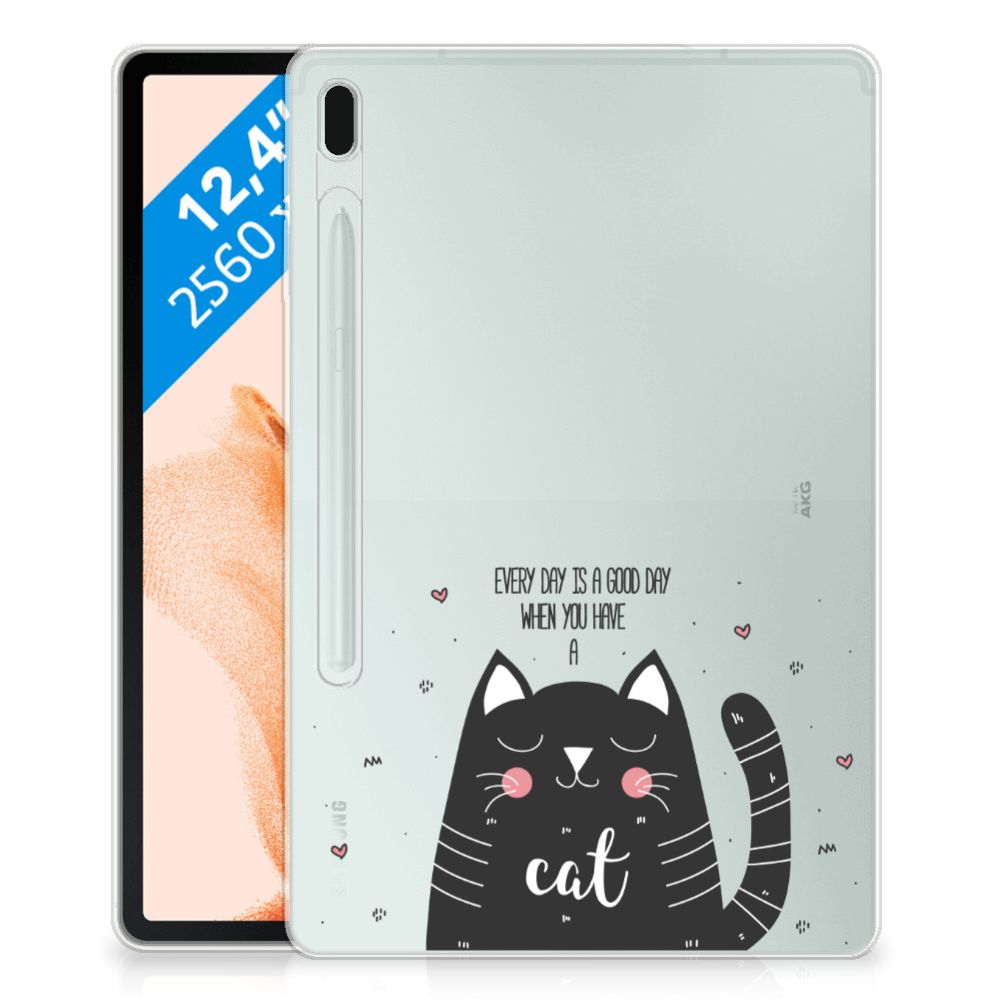 Samsung Galaxy Tab S7FE Tablet Back Cover Cat Good Day - B2C Telecom