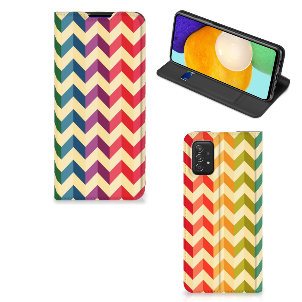 Samsung Galaxy A03s Hoesje met Magneet Zigzag Multi Color - B2C Telecom