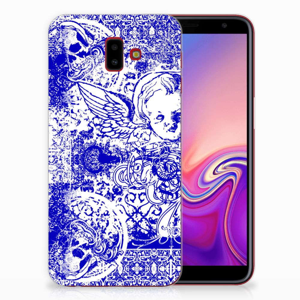Silicone Back Case Samsung Galaxy J6 Plus (2018) Angel Skull Blauw