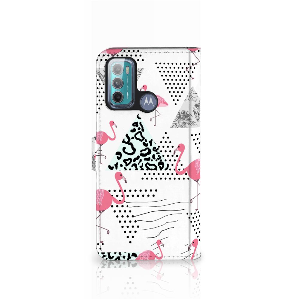 Motorola Moto G60 Telefoonhoesje met Pasjes Flamingo Triangle