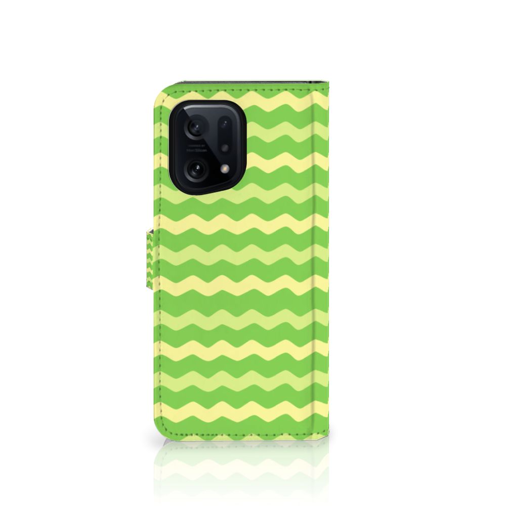 OPPO Find X5 Telefoon Hoesje Waves Green