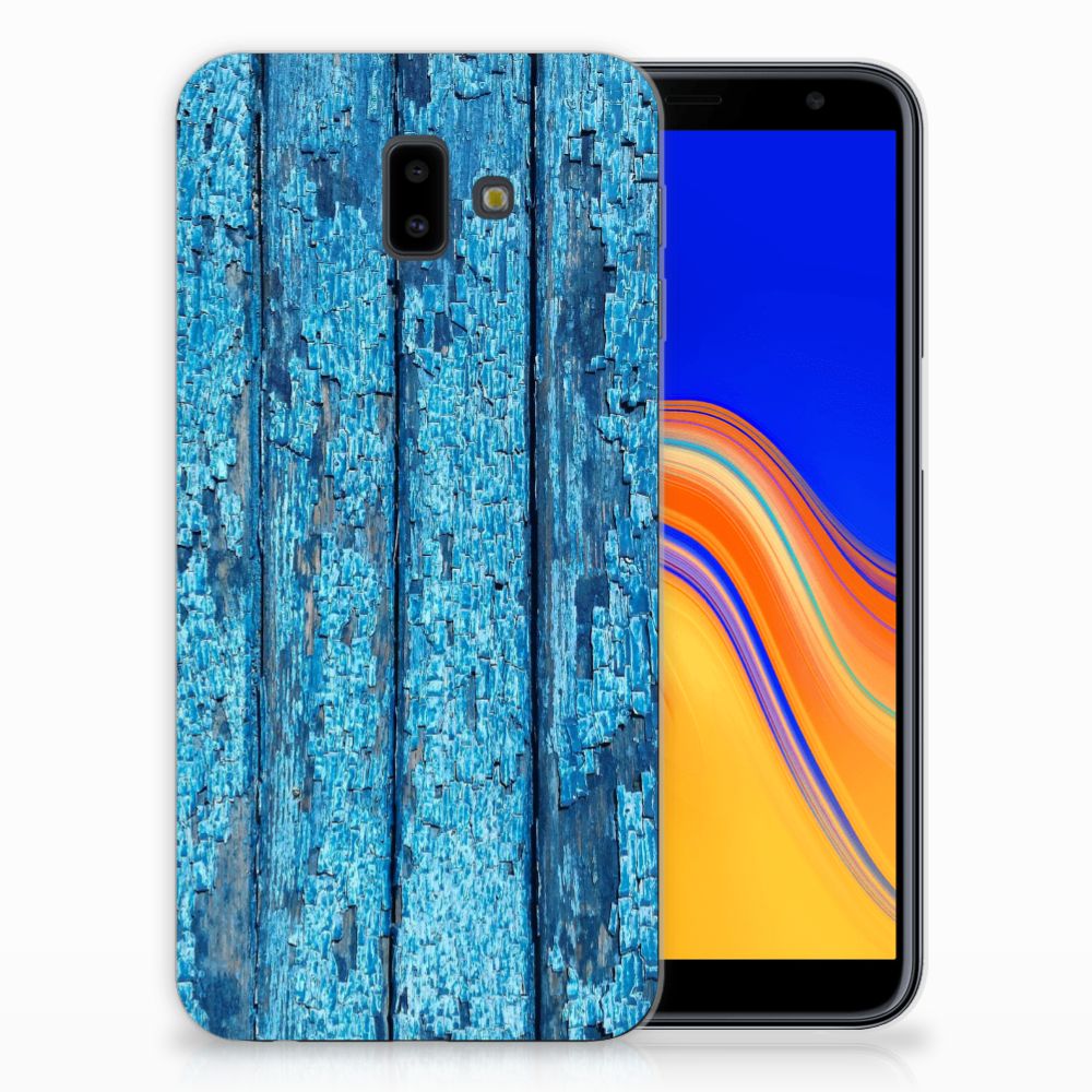 Samsung Galaxy J6 Plus (2018) Bumper Hoesje Wood Blue