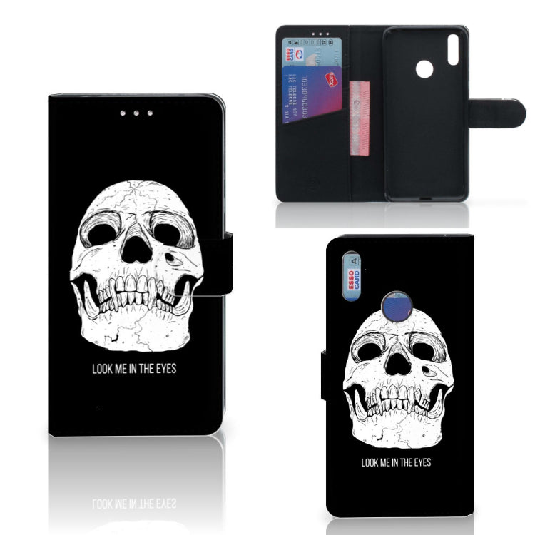 Telefoonhoesje met Naam Huawei Y7 (2019) Skull Eyes